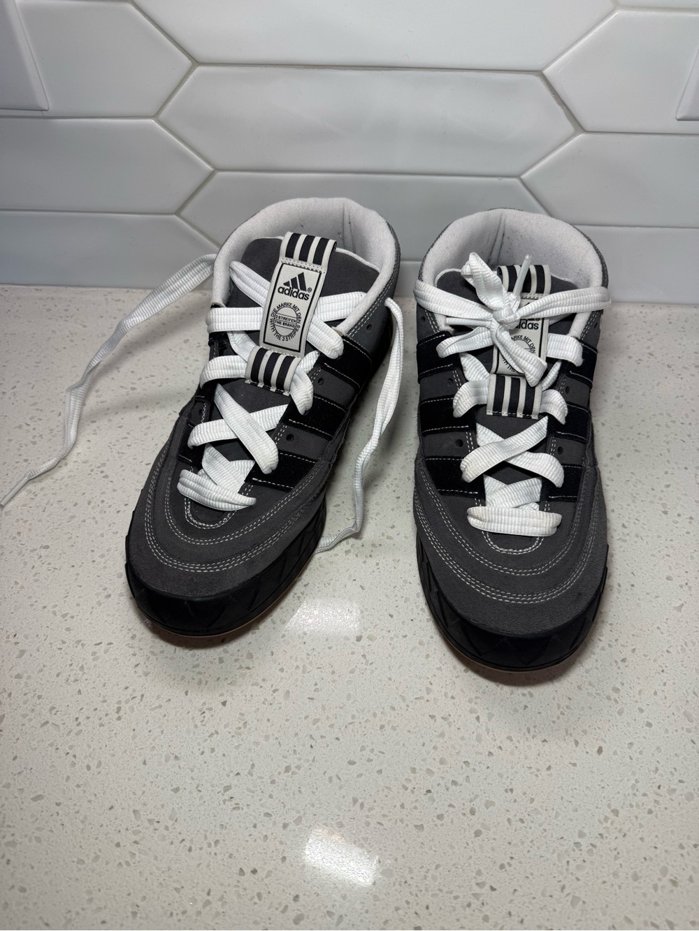 Adidas x YNuK Adimatic Mid Grey Five Core Black Skater Skate IE2174 Men 13 Shoes